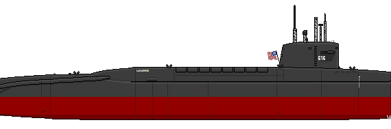 Submarine USS SSBN-616 Lafayette [Submarine] - drawings, dimensions, figures